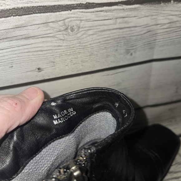 Sesto Meucci Black Leather Quilted Ankle Boots Women’s 8 Low Heel - Picture 7 of 13